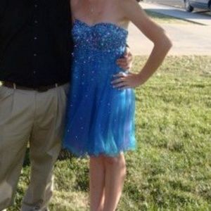 Blue Sequin Ombre Formal Dress